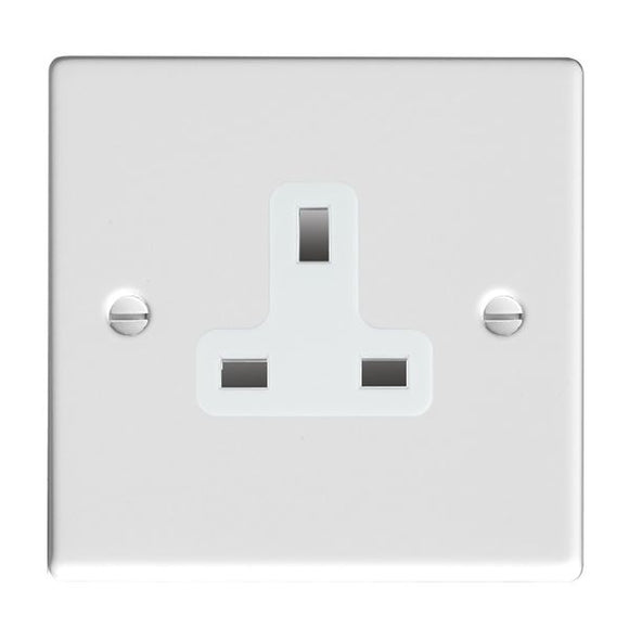 Hamilton 70US13W Hartland Gloss White 1 gang 13A Unswitched Socket White Insert