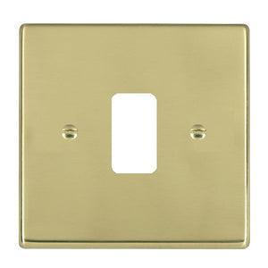 Hamilton 711GP Hartland Grid-IT Polished Brass 1 Gang Grid Fix Aperture Plate with Grid Insert