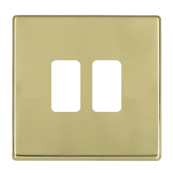 Hamilton 71C2GP Hartland CFX Grid-IT Polished Brass 2 Gang Grid Fix Aperture Plate with Grid Insert