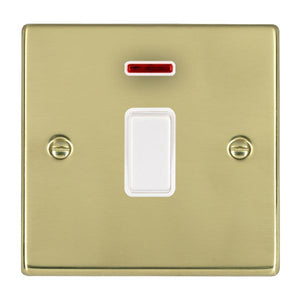 Hamilton 71DPNWH-W Hartland Polished Brass 1 gang 20AX Double Pole Rocker and Neon White/White Insert