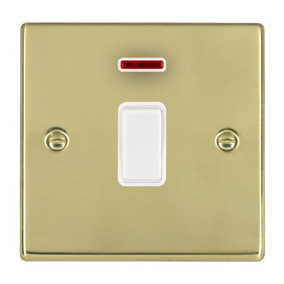 Hamilton 71DPNWH-W Hartland Polished Brass 1 gang 20AX Double Pole Rocker and Neon White/White Insert