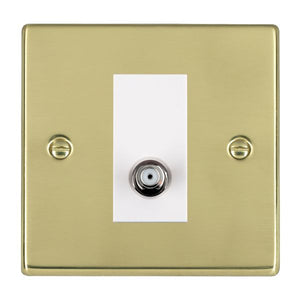 Hamilton 71SATNW Hartland Polished Brass 1 gang Non-Isolated Satellite White Insert