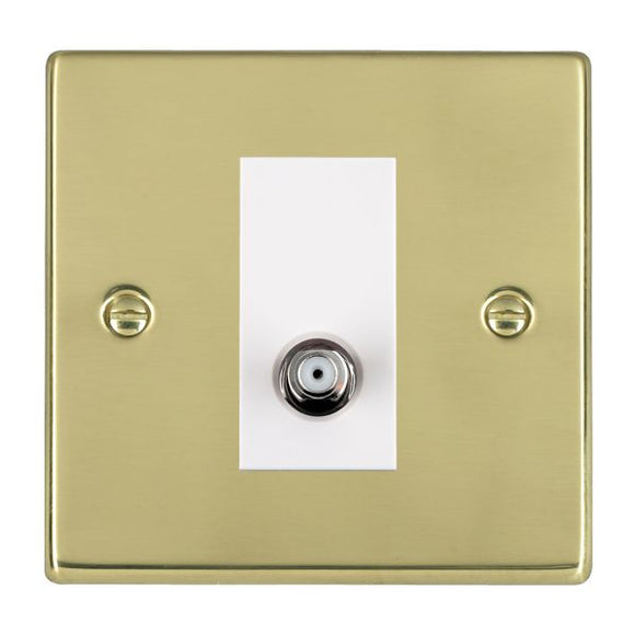 Hamilton 71SATNW Hartland Polished Brass 1 gang Non-Isolated Satellite White Insert