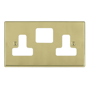 Hamilton 71SS2GP Hartland Grid-IT Polished Brass 2 gang 13A Switched Socket Grid Fix Aperture Plate Insert