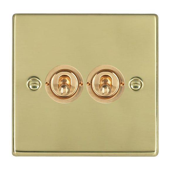 Hamilton 71T22 Hartland Polished Brass 2 gang 20AX 2 Way Toggle Polished Brass Insert