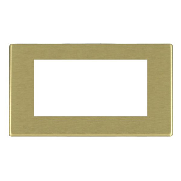 Hamilton 72CEURO4 Hartland CFX EuroFix Satin Brass Double Plate complete with 4 EuroFix Apertures 100x50mm and Grid Insert