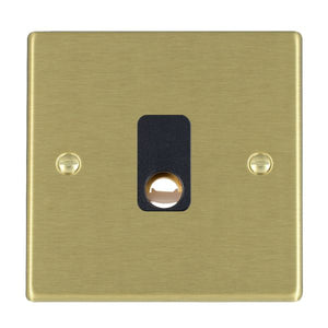 Hamilton 72COB Hartland Satin Brass 1 gang 20A Cable Outlet Black Insert