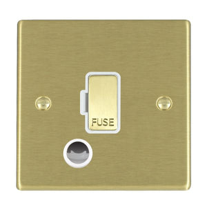 Hamilton 72FOCSB-W Hartland Satin Brass 1 gang 13A Fuse and Cable Outlet Satin Brass/White Insert