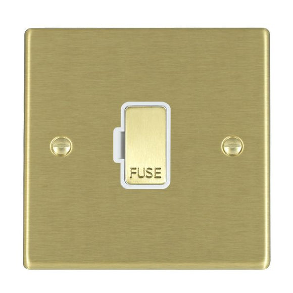 Hamilton 72FOSB-W Hartland Satin Brass 1 gang 13A Fuse Only Satin Brass/White Insert