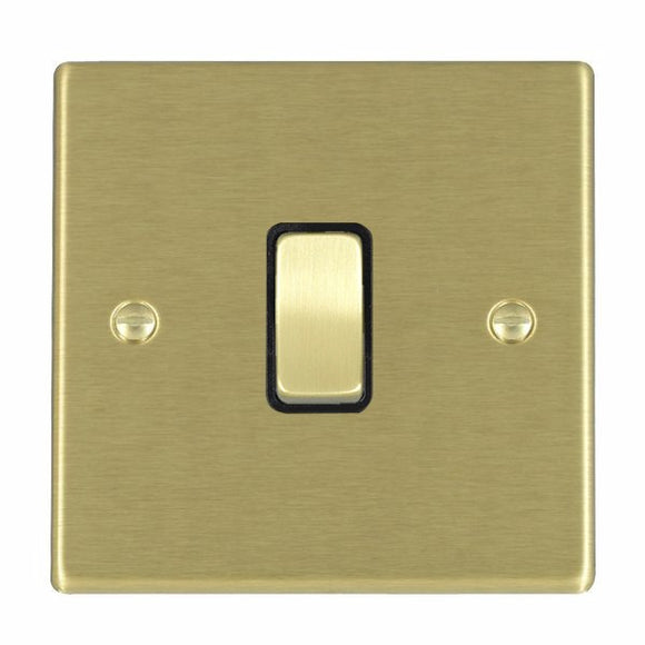 Hamilton 72RRTSB-B Hartland Satin Brass 1 gang 10AX Push To Make Retractive Rocker Satin Brass/Black Insert