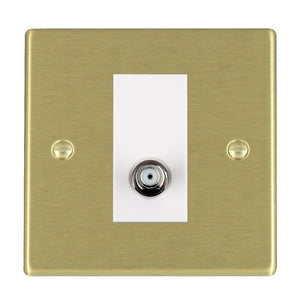 Hamilton 72SATNW Hartland Satin Brass 1 gang Non-Isolated Satellite White Insert