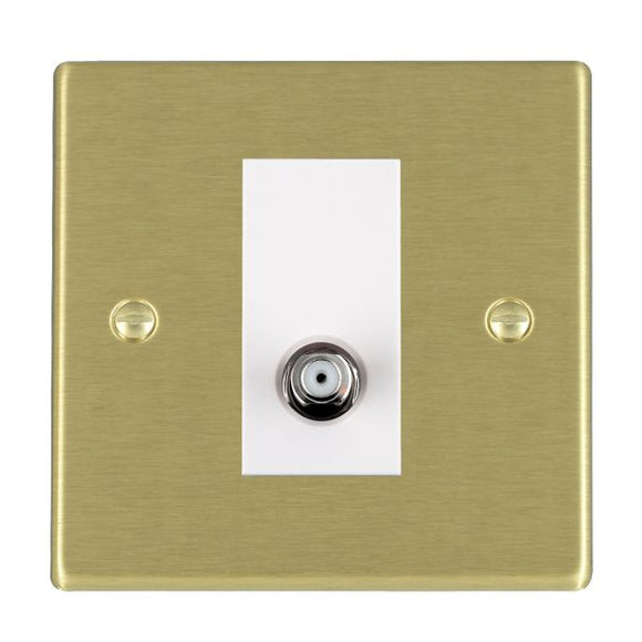 Hamilton 72SATNW Hartland Satin Brass 1 gang Non-Isolated Satellite White Insert