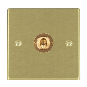 Hamilton 72TDP Hartland Satin Brass 1 gang 20AX Double Pole Toggle Satin Brass Insert