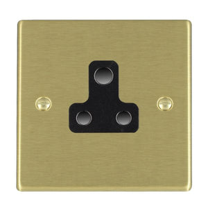 Hamilton 72US5B Hartland Satin Brass 1 gang 5A Unswitched Socket Black Insert