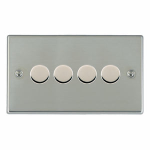 Hamilton 734XLEDITB100 Hartland Bright Steel 4g 100W LED 2 Way Push On/Off Rotary Dimmer Bright Steel Insert