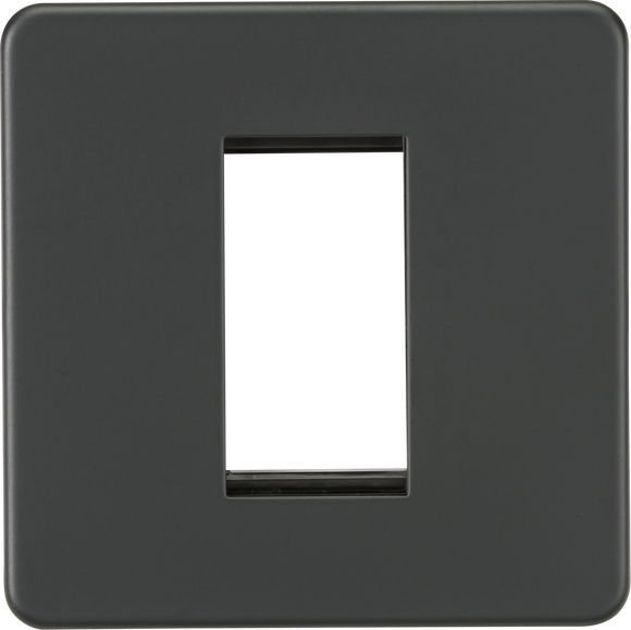 Knightsbridge SF1GAT Screwless 1G Modular Faceplate - Anthracite