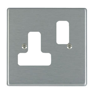 Hamilton 74SS1GP Hartland Grid-IT Satin Steel 1 gang 13A Switched Socket Grid Fix Aperture Plate Insert