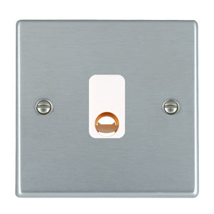 Hamilton 76COW Hartland Satin Chrome 1 gang 20A Cable Outlet White Insert