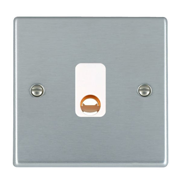 Hamilton 76COW Hartland Satin Chrome 1 gang 20A Cable Outlet White Insert