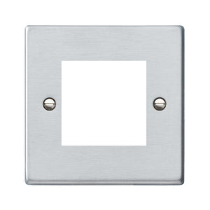 Hamilton 76EURO2 Hartland EuroFix Satin Chrome Single Plate complete with 2 EuroFix Apertures 50x50mm and Grid Insert