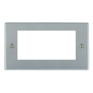 Hamilton 76EURO4 Hartland EuroFix Satin Chrome Double Plate complete with 4 EuroFix Apertures 100x50mm and Grid Insert