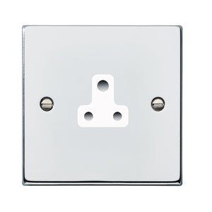 Hamilton 77US5W Hartland Bright Chrome 1 gang 5A Unswitched Socket White Insert