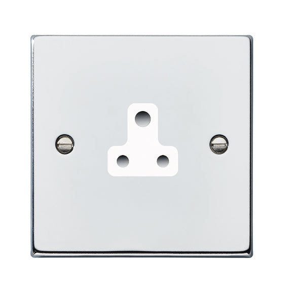 Hamilton 77US5W Hartland Bright Chrome 1 gang 5A Unswitched Socket White Insert