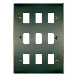 Hamilton 789GP Hartland Grid-IT Black Nickel 9 Gang Grid Fix Aperture Plate with Grid Insert