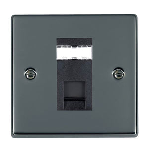 Hamilton 78J12B Hartland Black Nickel 1 gang RJ12 Outlet - Unshielded Black Insert