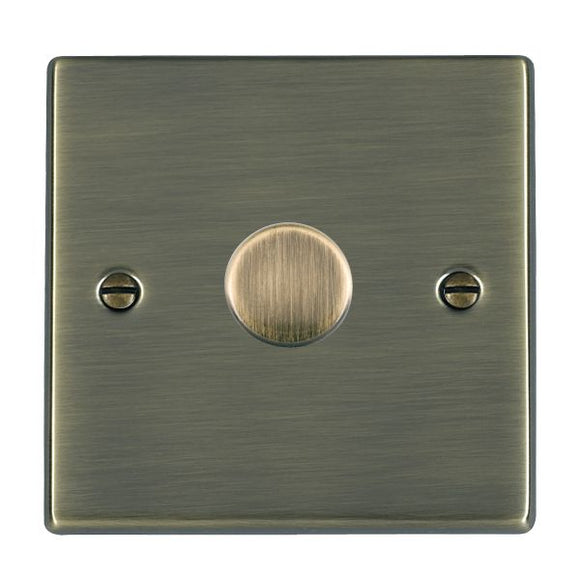 Hamilton 791X40 Hartland Antique Brass 1x400W Resistive Leading Edge Push On-Off Rotary 2 Way Switching Dimmer Antique Brass Insert