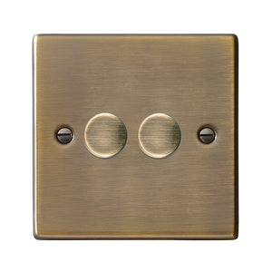 Hamilton 792XLEDITB100 Hartland Antique Brass 2g 100W LED 2 Way Push On/Off Rotary Dimmer Antique Brass Insert