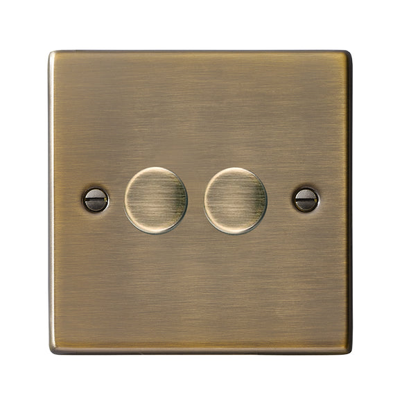 Hamilton 792XLEDITB100 Hartland Antique Brass 2g 100W LED 2 Way Push On/Off Rotary Dimmer Antique Brass Insert