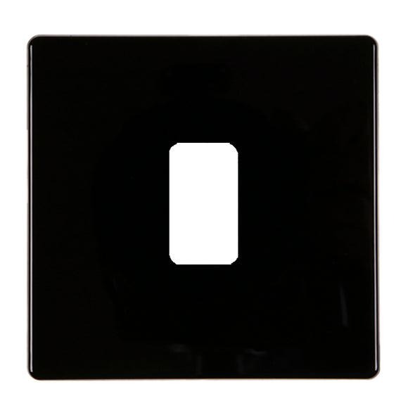 Hamilton 7BC1GP Hartland CFX Colours Grid-IT Jet Black 1 Gang Grid Fix Aperture Plate with Grid Insert