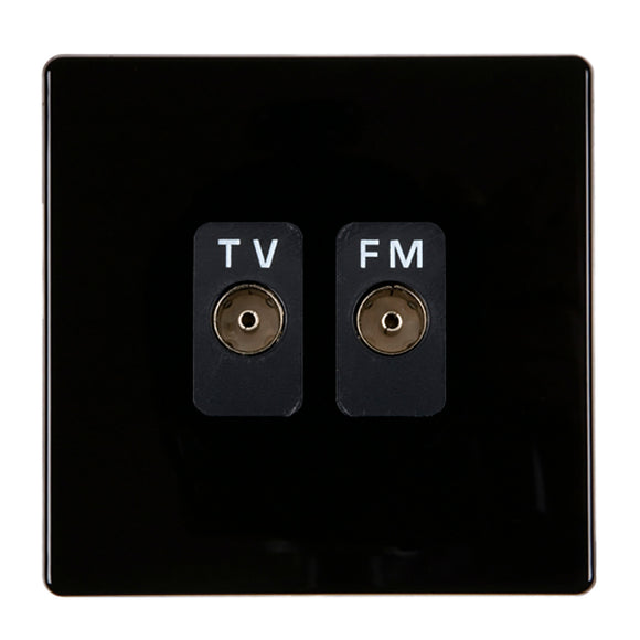 Hamilton 7BCTVFMB Hartland CFX Colours Jet Black Isolated TV/FM Diplexer 1in/2out Black Insert