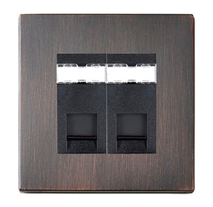 Hamilton 7EBC2J12B Hartland CFX Etrium Bronze 2 gang RJ12 Outlet - Unshielded Black Insert