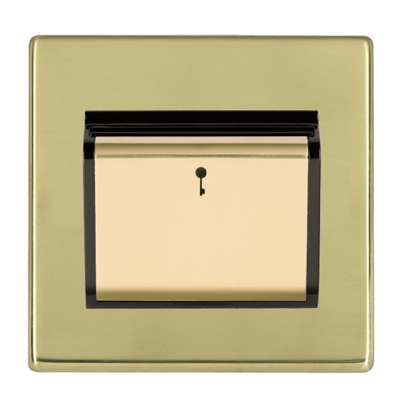 Hamilton 7G21C11PB-B Hartland G2 Polished Brass 1 gang 10A (6AX) Card Switch On/Off with Blue LED Locator Polished Brass/Black Insert