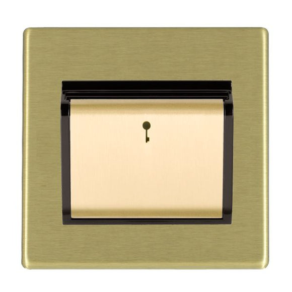 Hamilton 7G22C11SB-B Hartland G2 Satin Brass 1 gang 10A (6AX) Card Switch On/Off with Blue LED Locator Satin Brass/Black Insert