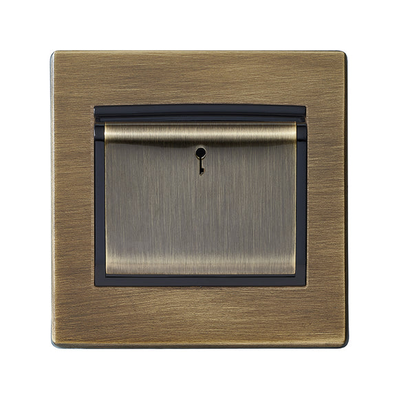 Hamilton 7G29C11AB-B Hartland G2 Antique Brass 1 gang 10A (6AX) Card Switch On/Off with Blue LED Locator Antique Brass/Black Insert