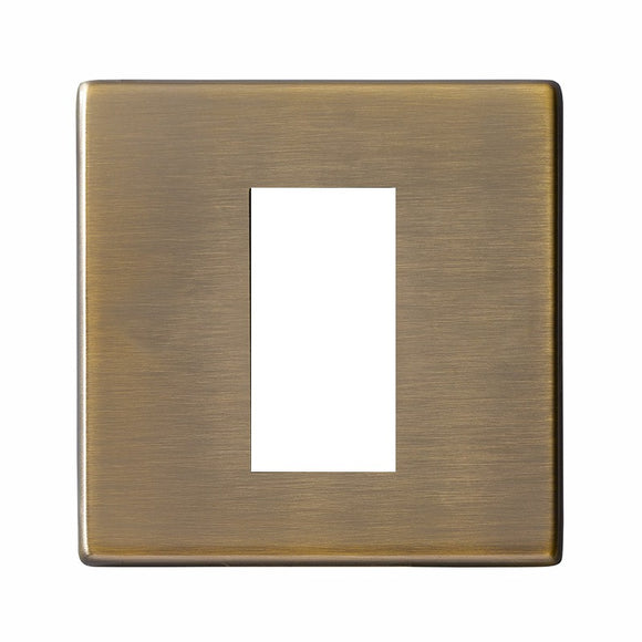 Hamilton 7G29EURO1 Hartland G2 EuroFix Antique Brass Single Plate complete with 1 EuroFix Aperture 25x50mm and Grid Insert