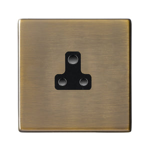 Hamilton 7G29US5B Hartland G2 Antique Brass 1 gang 5A Unswitched Socket Black Insert