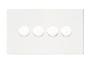 Hamilton 7G2MW4XLEDITB100 Hartland G2 Matt White 4g 100W LED 2 Way Push On/Off Rotary Dimmer Matt White Insert