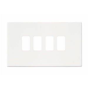 Hamilton 7WC4GP Hartland CFX Colours Grid-IT Bright White 4 Gang Grid Fix Aperture Plate with Grid Insert