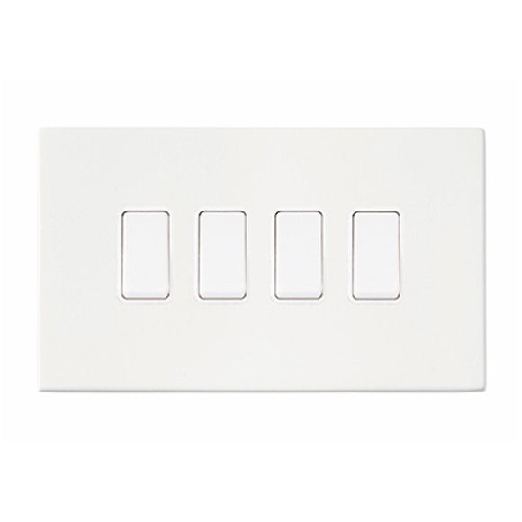 Hamilton 7WPCR24WH-W Hartland CFX Primed White 4 gang 10AX 2 Way Rocker White/White Insert