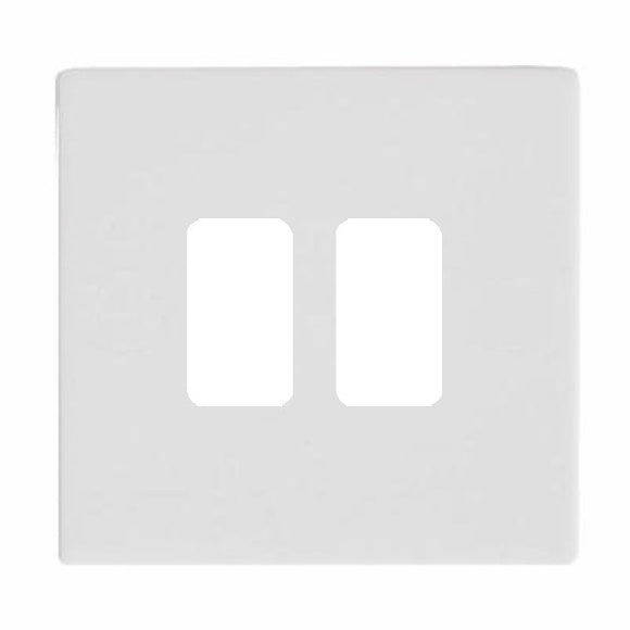 Hamilton 80C2GP Sheer CFX Grid-IT Gloss White 2 Gang Grid Fix Aperture Plate with Grid Insert