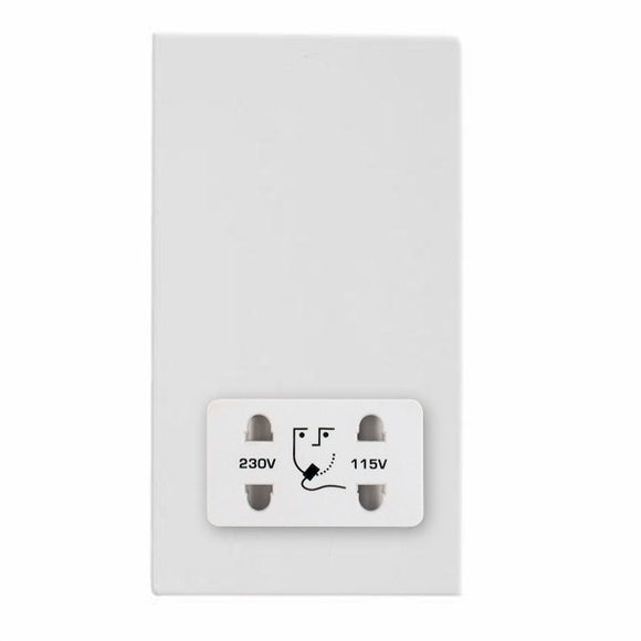 Hamilton 80CSHSW Sheer CFX Gloss White Shaver Dual Voltage Unswitched Socket (Vertically Mounted) White Insert
