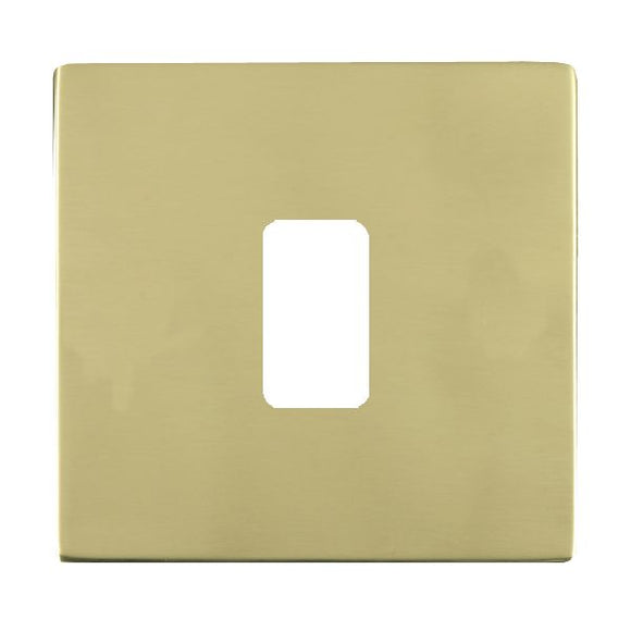 Hamilton 81C1GP Sheer CFX Grid-IT Polished Brass 1 Gang Grid Fix Aperture Plate with Grid Insert