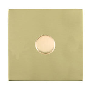 Hamilton 81C1X40 Sheer CFX Polished Brass 1x400W Resistive Leading Edge Push On-Off Rotary 2 Way Switching Dimmer Polished Brass Insert