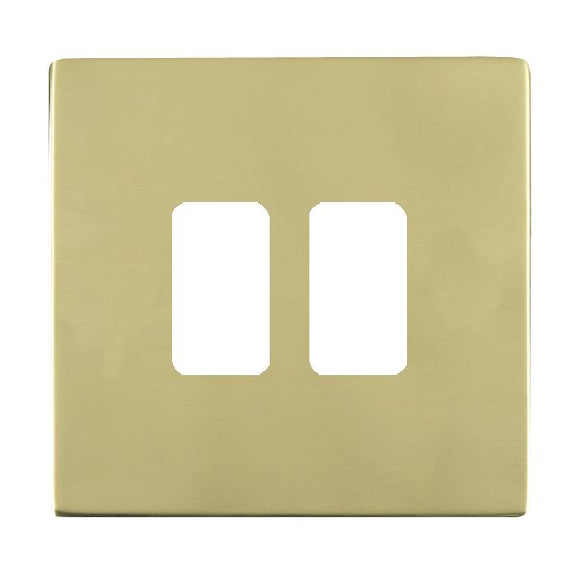 Hamilton 81C2GP Sheer CFX Grid-IT Polished Brass 2 Gang Grid Fix Aperture Plate with Grid Insert