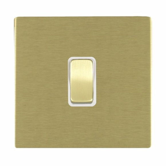 Hamilton 82CR21SB-W Sheer CFX Satin Brass 1 gang 10AX 2 Way Rocker Satin Brass/White Insert