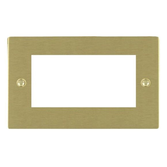 Hamilton 82EURO4 Sheer EuroFix Satin Brass Double Plate complete with 4 EuroFix Apertures 100x50mm and Grid Insert